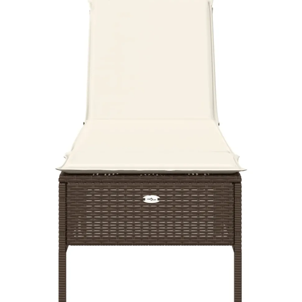 MAISON EXCLUSIVE - Chaise longue avec coussin marron résine tressée