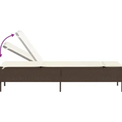 MAISON EXCLUSIVE - Chaise longue avec coussin marron résine tressée
