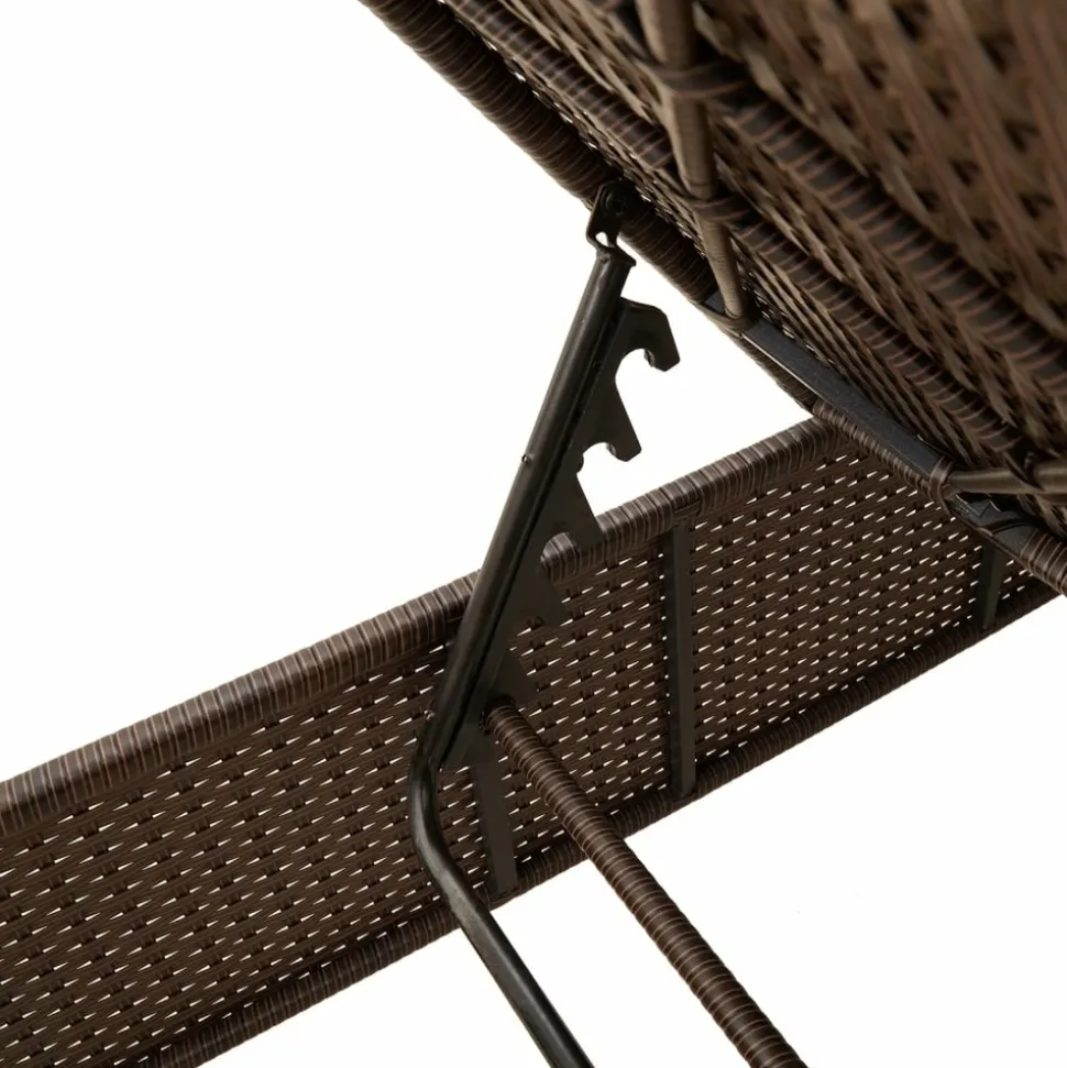 MAISON EXCLUSIVE - Chaise longue avec coussin marron résine tressée