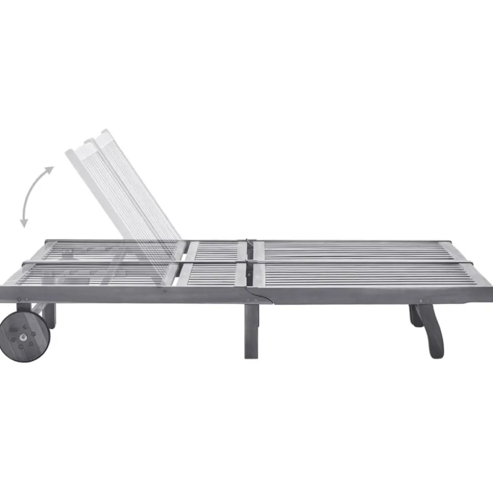 MAISON EXCLUSIVE - Chaise longue de jardin 2 places avec coussin gris acacia