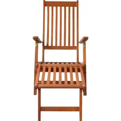MAISON EXCLUSIVE - Chaise longue d'extérieur repose-pied et coussin acacia solide