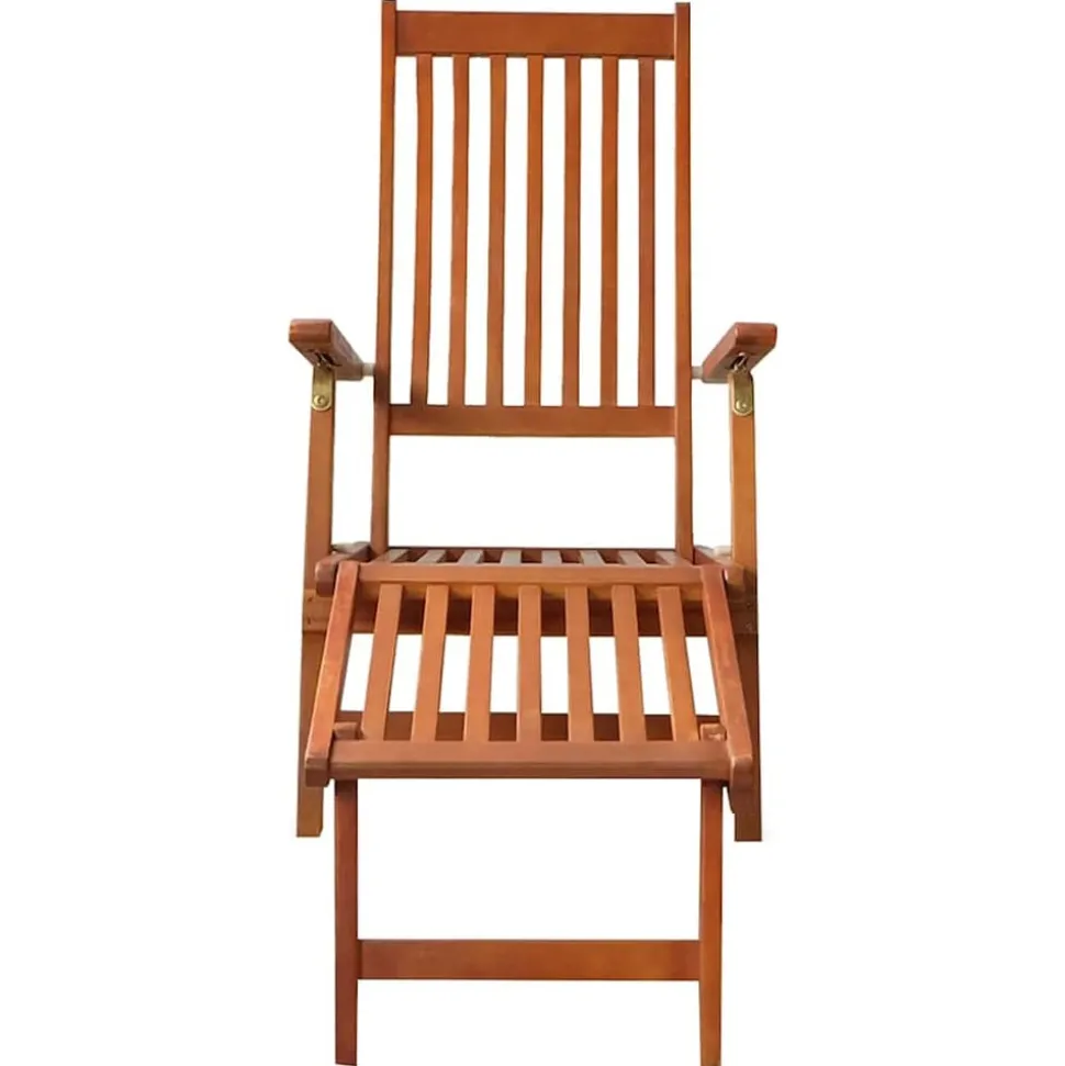 MAISON EXCLUSIVE - Chaise longue d'extérieur repose-pied et coussin acacia solide
