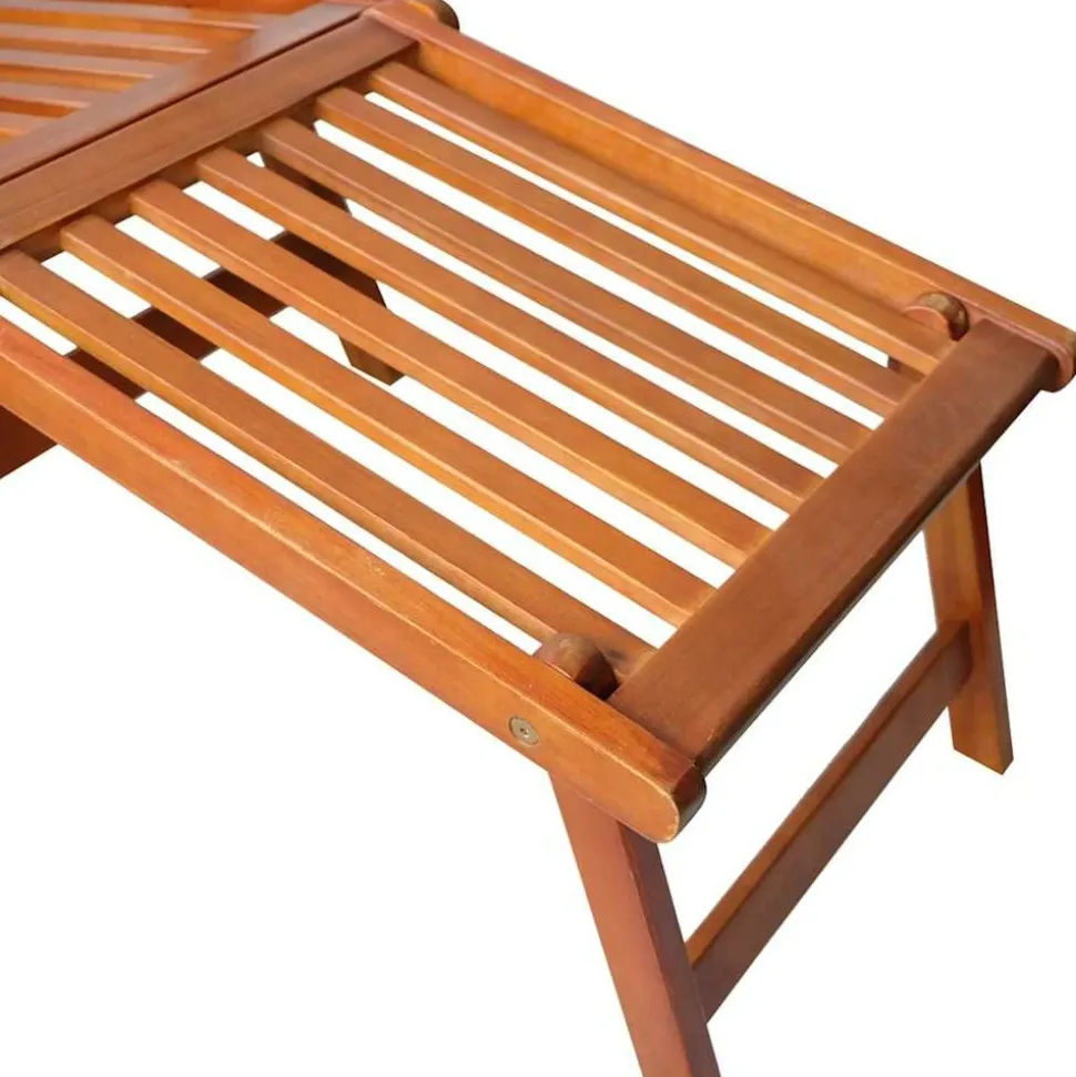 MAISON EXCLUSIVE - Chaise longue d'extérieur repose-pied et coussin acacia solide