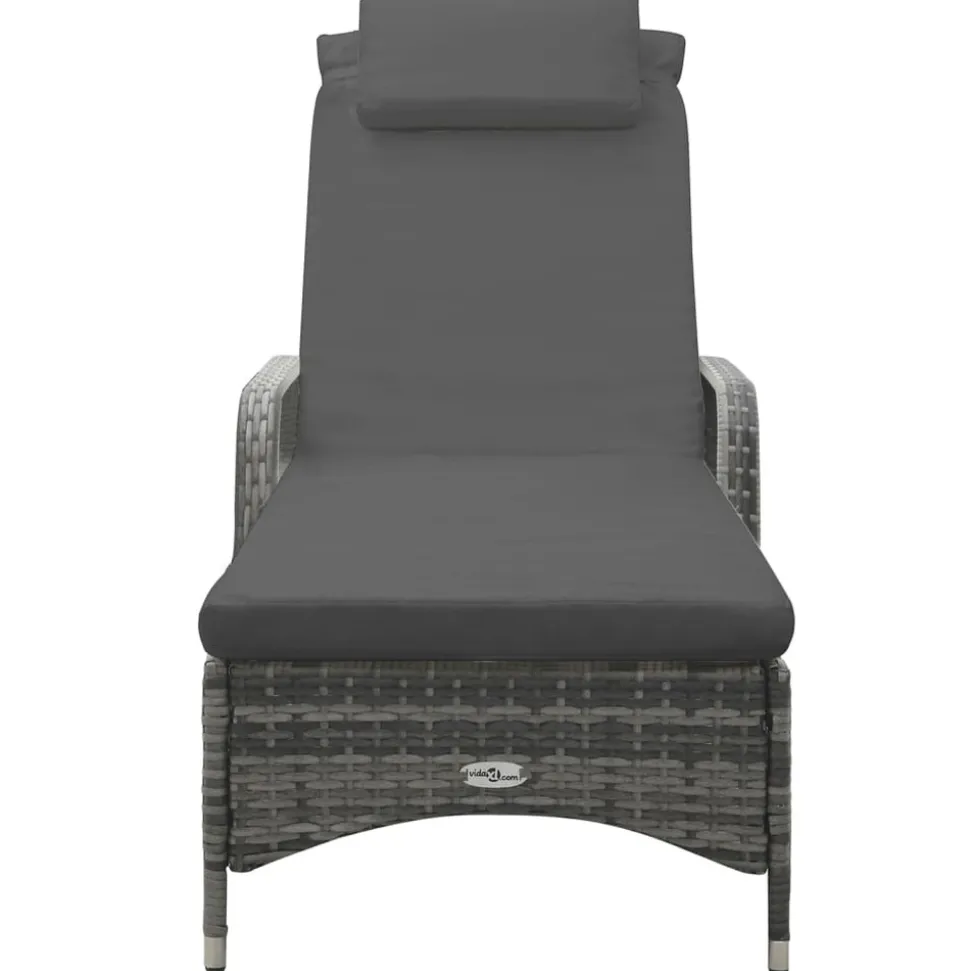 MAISON EXCLUSIVE - Chaise longue avec roues résine tressée anthracite