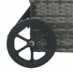 MAISON EXCLUSIVE - Chaise longue avec roues résine tressée anthracite