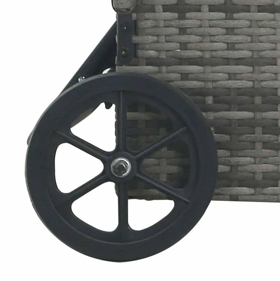 MAISON EXCLUSIVE - Chaise longue avec roues résine tressée anthracite