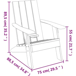 MAISON EXCLUSIVE - Chaise de jardin adirondack marron clair 75x88,5x89,5 cm pp