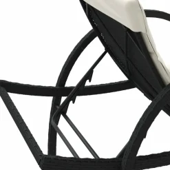 MAISON EXCLUSIVE - Chaise longue avec coussin noir 60x199x42 cm résine tressée