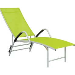 MAISON EXCLUSIVE - Chaise longue textilène et aluminium vert