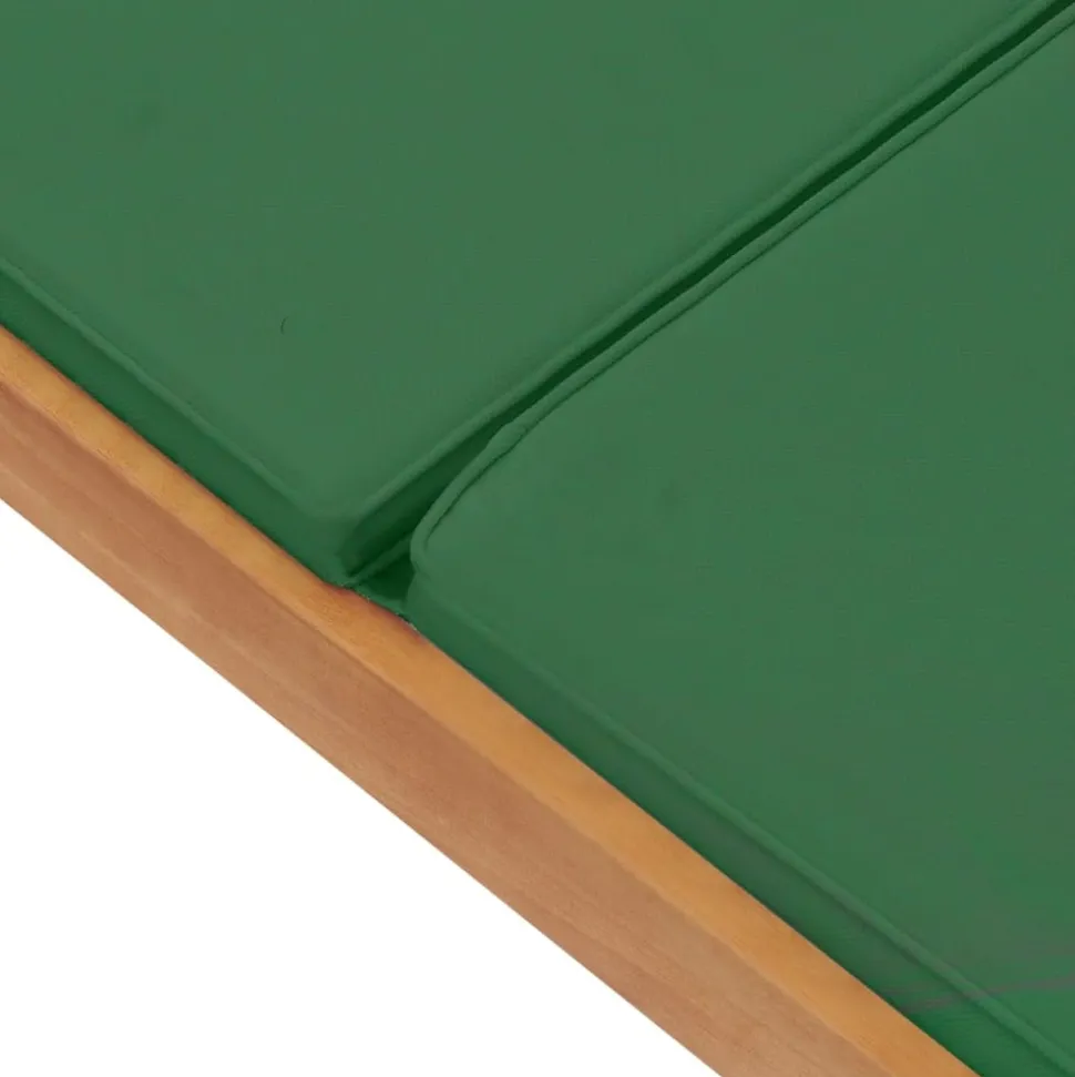MAISON EXCLUSIVE - Chaise longue avec coussin bois de teck solide vert