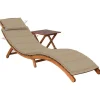 MAISON EXCLUSIVE - Chaise longue de jardin avec table et coussin bois d'acacia