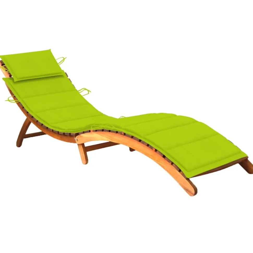 MAISON EXCLUSIVE - Chaise longue de jardin avec coussin bois d'acacia solide