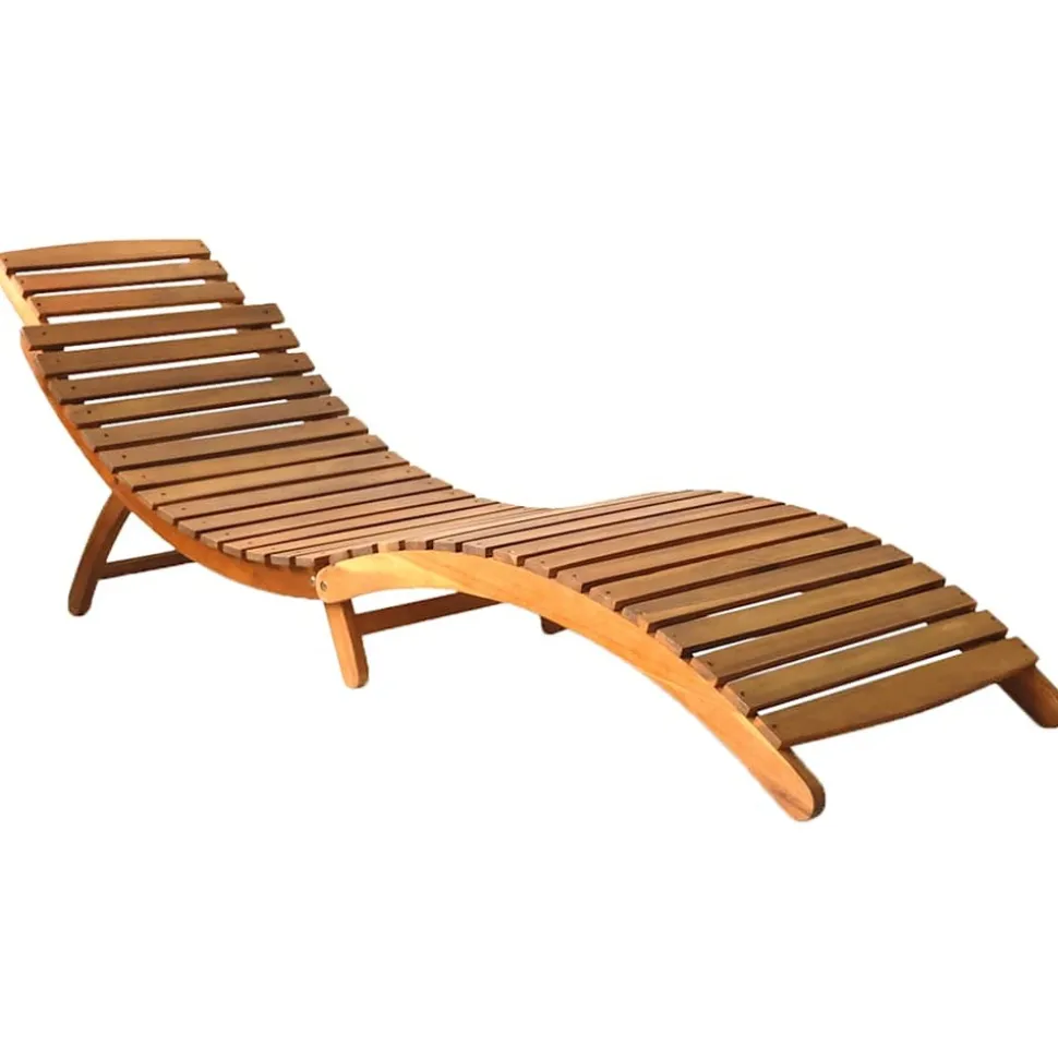 MAISON EXCLUSIVE - Chaise longue de jardin avec coussin bois d'acacia solide