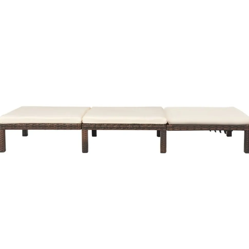 MAISON EXCLUSIVE - Chaise longue avec coussin résine tressée marron