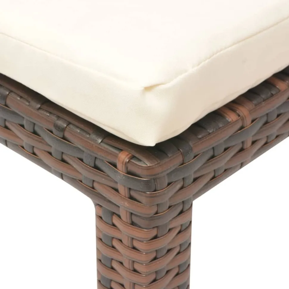 MAISON EXCLUSIVE - Chaise longue avec coussin résine tressée marron