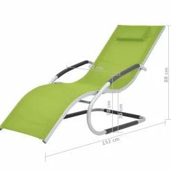 MAISON EXCLUSIVE - Chaise longue avec oreiller aluminium et textilène vert