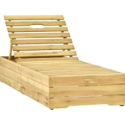 MAISON EXCLUSIVE - Chaise longue avec coussin vert vif bois de pin imprégné