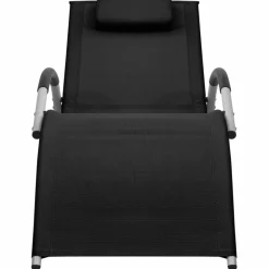 MAISON EXCLUSIVE - Chaise longue textilène noir et gris