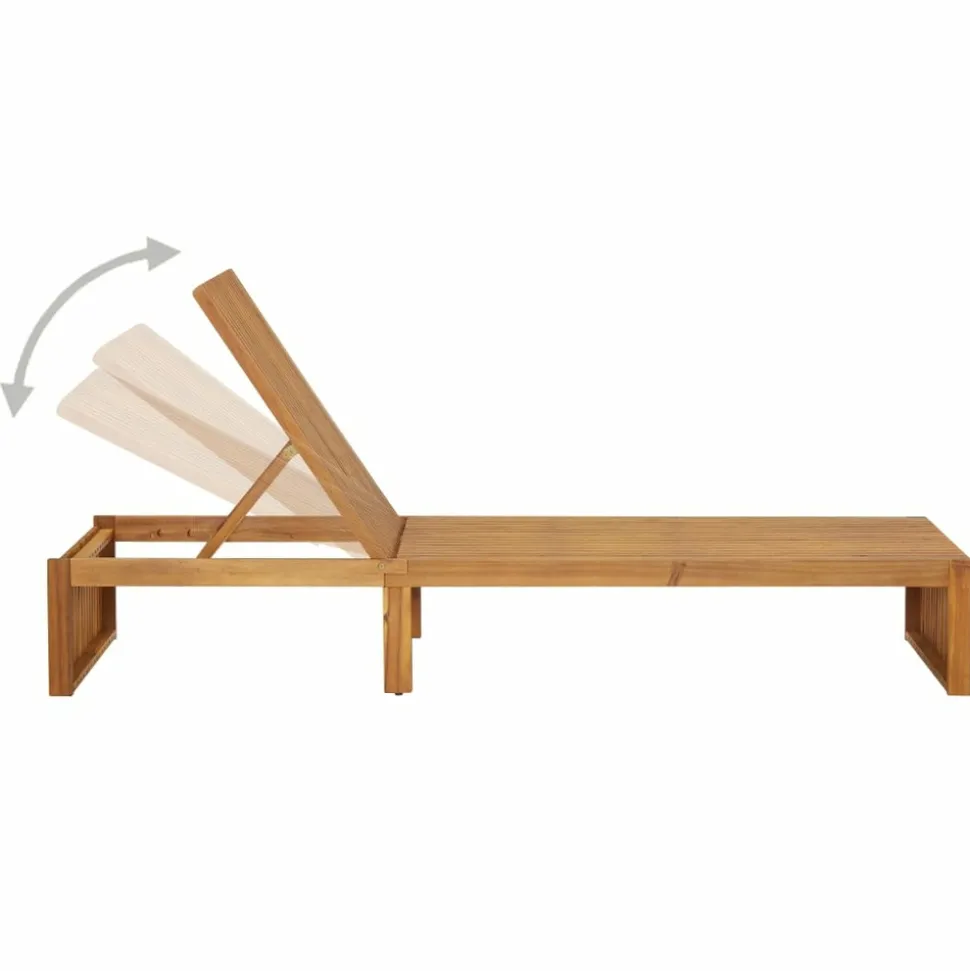 MAISON EXCLUSIVE - Chaise longue avec coussin bois d'acacia solide