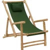 MAISON EXCLUSIVE - Chaise de terrasse bambou et toile vert
