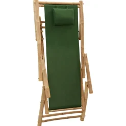 MAISON EXCLUSIVE - Chaise de terrasse bambou et toile vert