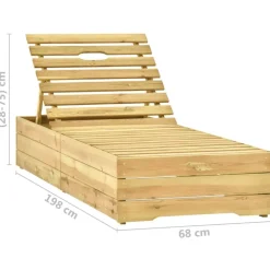 MAISON EXCLUSIVE - Chaise longue avec coussin taupe bois de pin imprégné