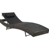 MAISON EXCLUSIVE - Chaise longue résine tressée et textilène marron