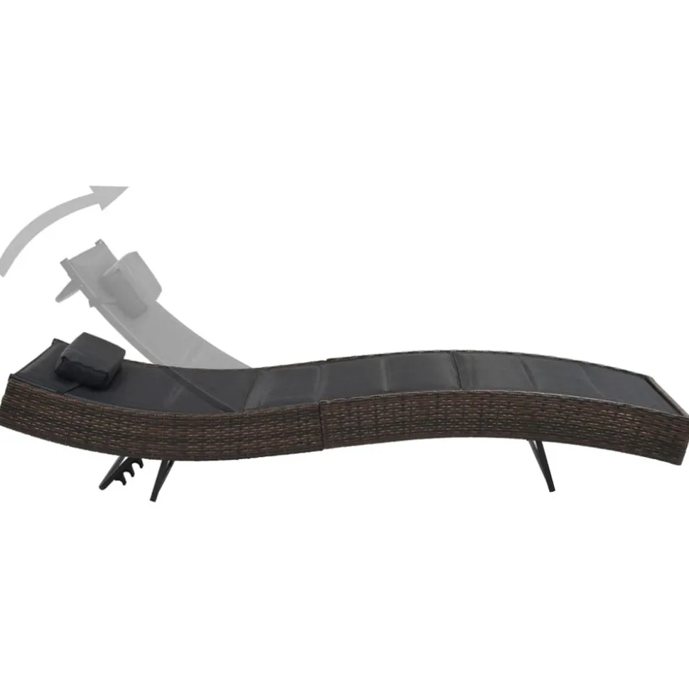 MAISON EXCLUSIVE - Chaise longue résine tressée et textilène marron