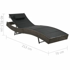 MAISON EXCLUSIVE - Chaise longue résine tressée et textilène marron