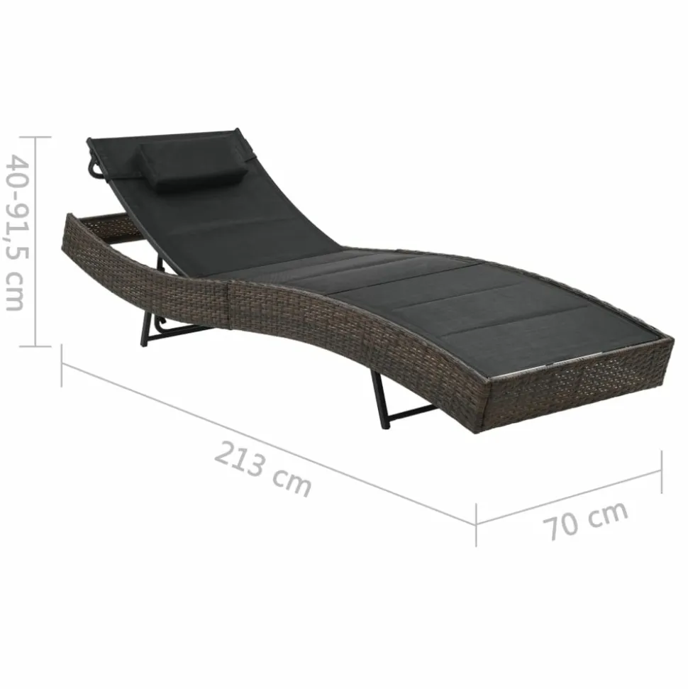MAISON EXCLUSIVE - Chaise longue résine tressée et textilène marron