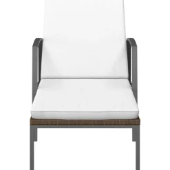 MAISON EXCLUSIVE - Chaise longue de jardin avec coussin résine tressée marron