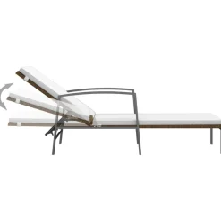 MAISON EXCLUSIVE - Chaise longue de jardin avec coussin résine tressée marron