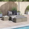 MAISON EXCLUSIVE - Chaise longue double avec coussins gris résine tressée