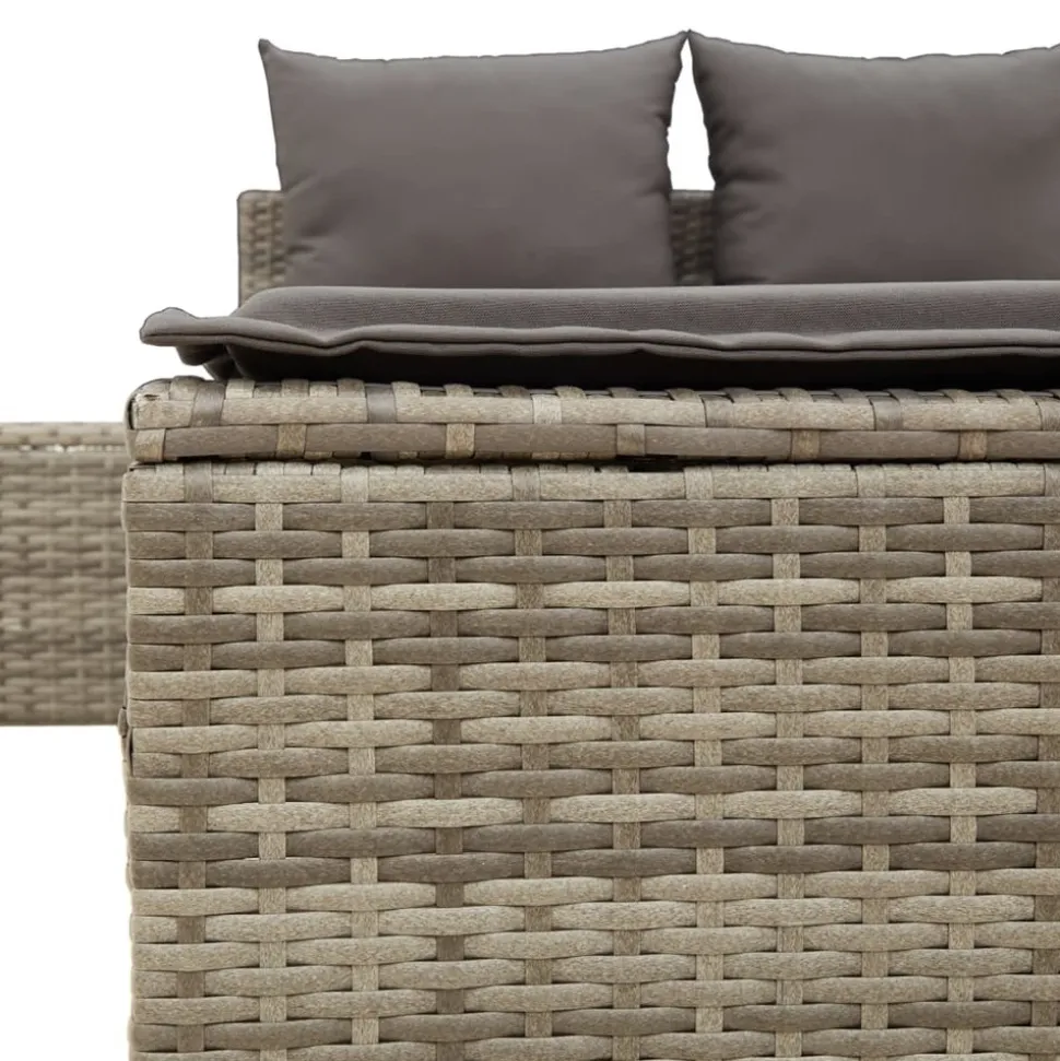 MAISON EXCLUSIVE - Chaise longue double avec coussins gris résine tressée