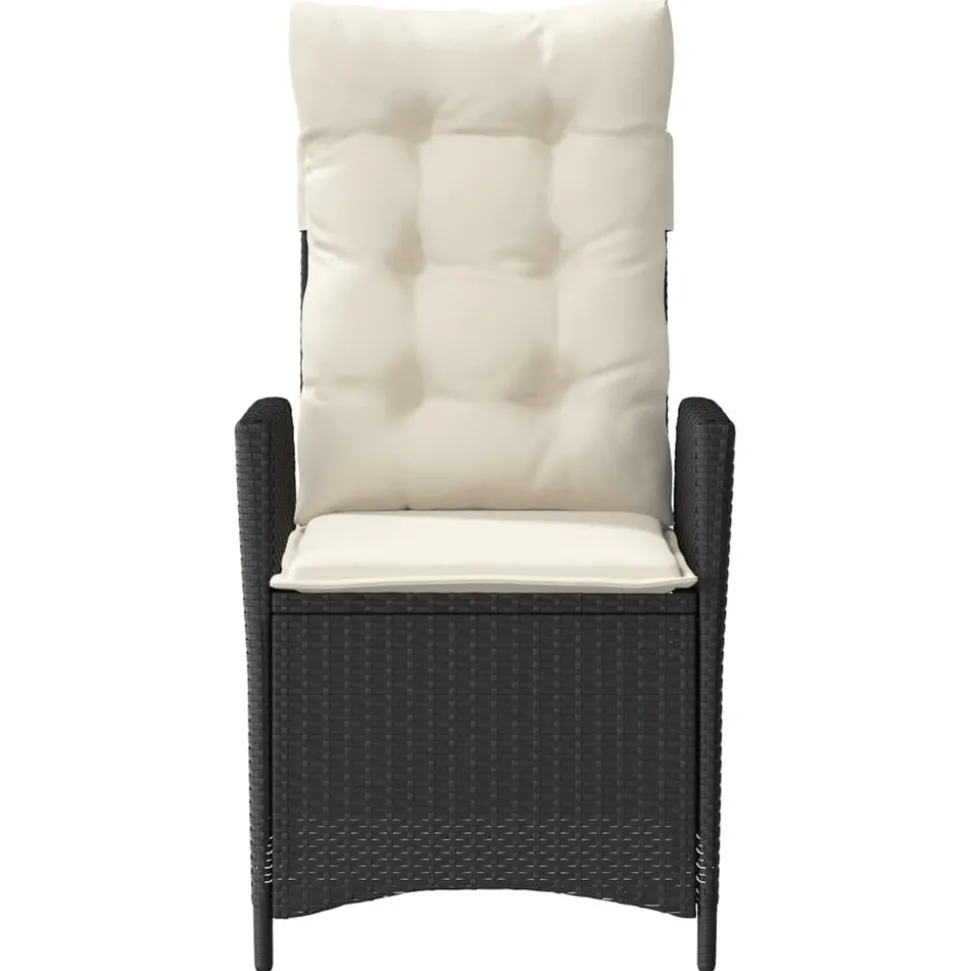 MAISON EXCLUSIVE - Chaise inclinable de jardin avec coussins noir résine tressée