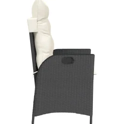 MAISON EXCLUSIVE - Chaise inclinable de jardin avec coussins noir résine tressée