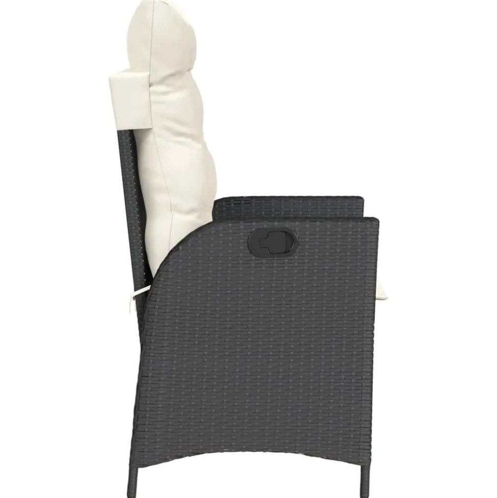 MAISON EXCLUSIVE - Chaise inclinable de jardin avec coussins noir résine tressée