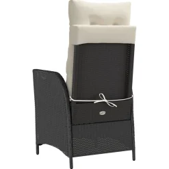 MAISON EXCLUSIVE - Chaise inclinable de jardin avec coussins noir résine tressée
