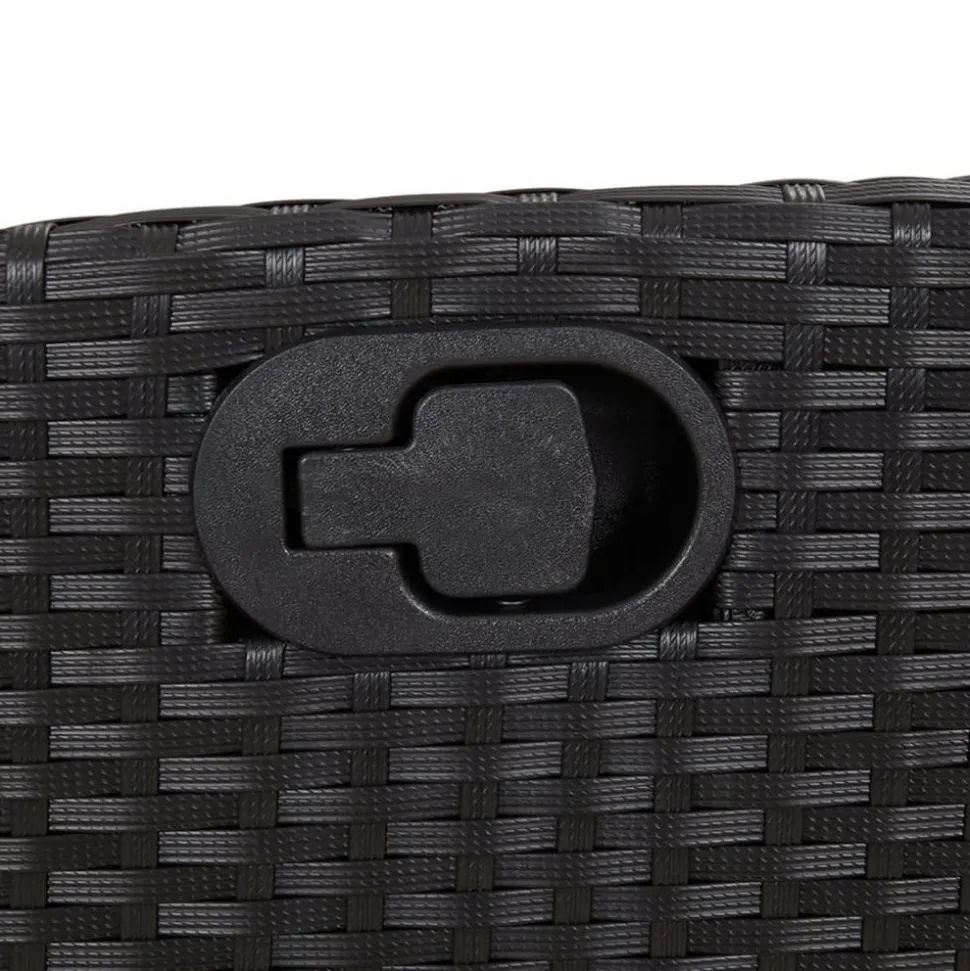 MAISON EXCLUSIVE - Chaise inclinable de jardin avec coussins noir résine tressée