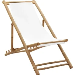 MAISON EXCLUSIVE - Chaise de terrasse bambou et toile