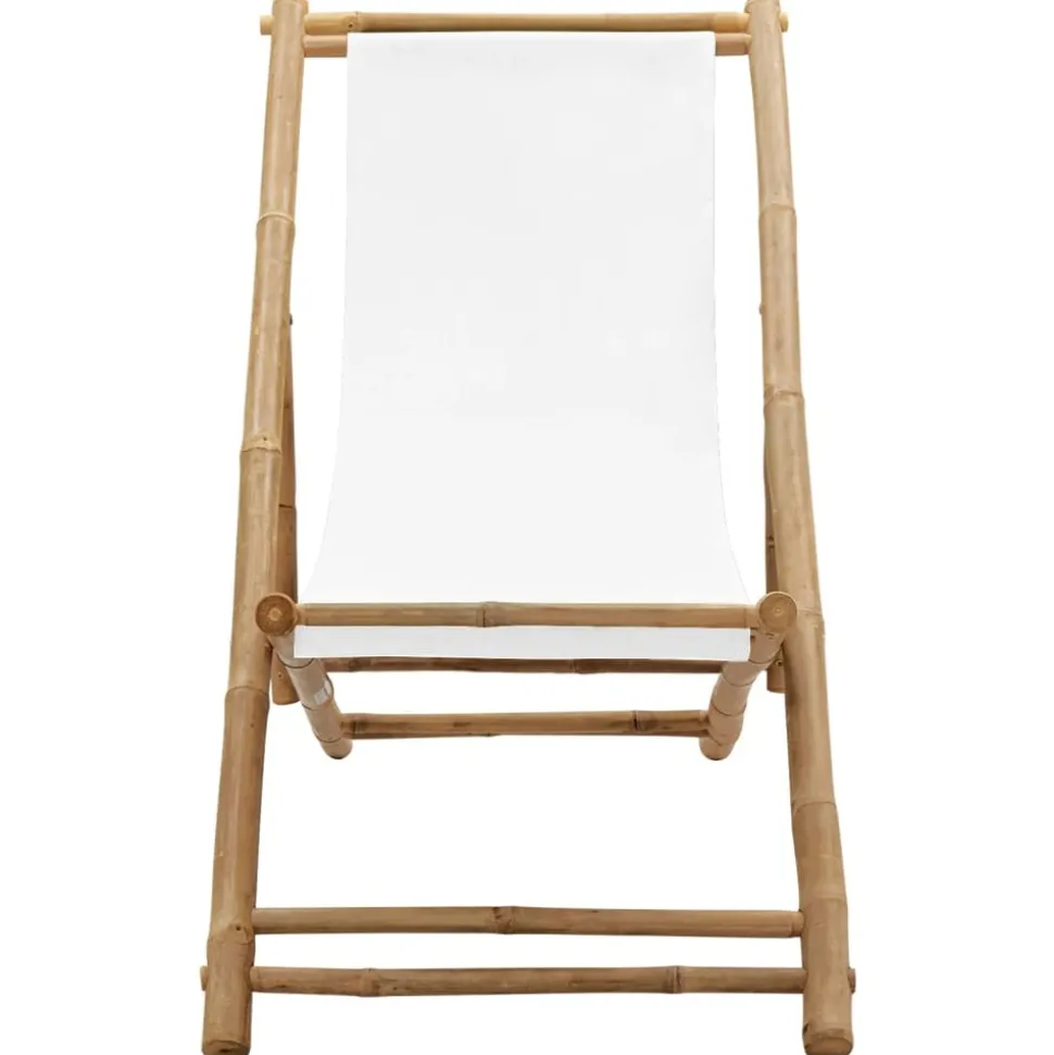 MAISON EXCLUSIVE - Chaise de terrasse bambou et toile