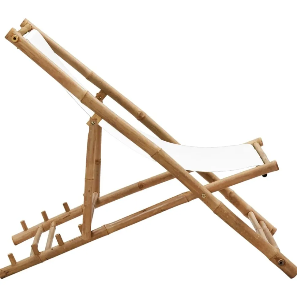 MAISON EXCLUSIVE - Chaise de terrasse bambou et toile