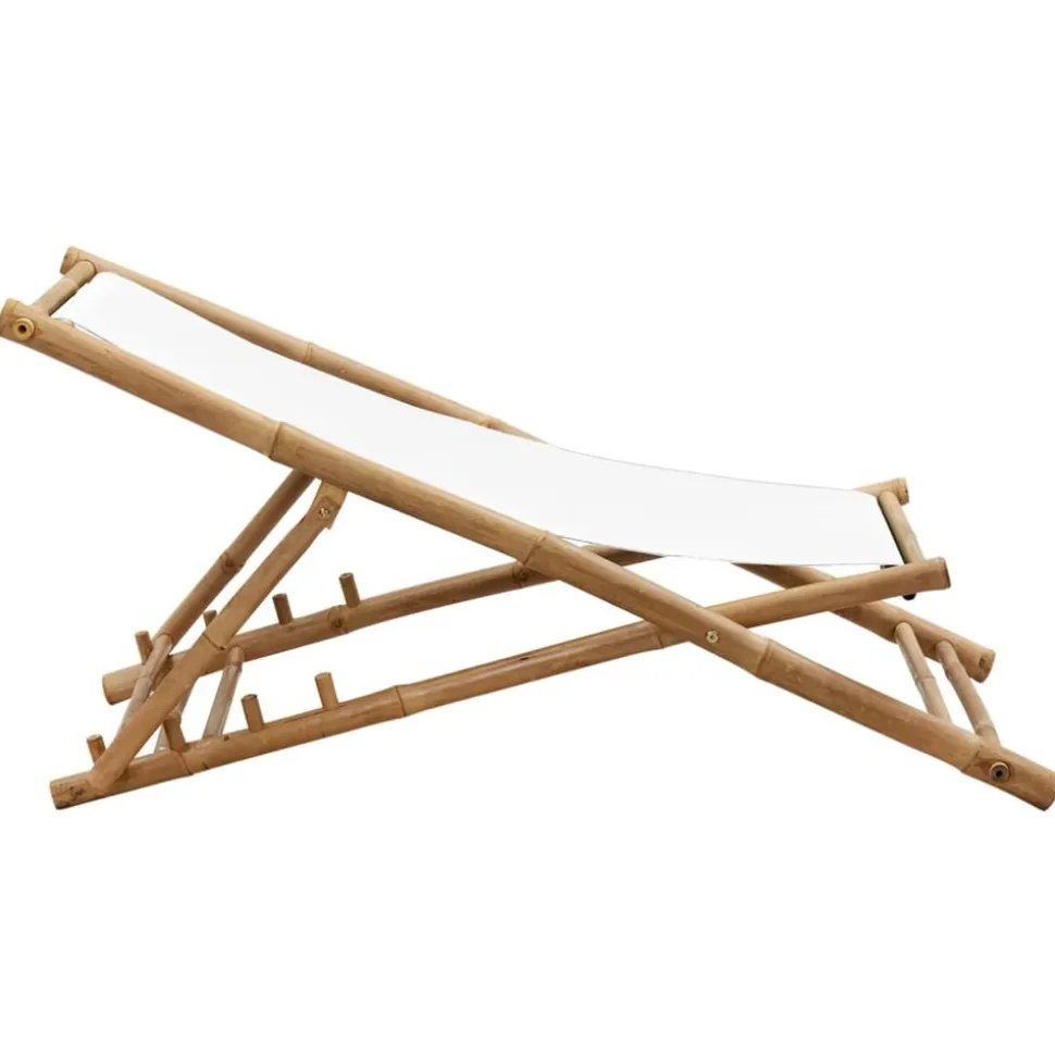 MAISON EXCLUSIVE - Chaise de terrasse bambou et toile