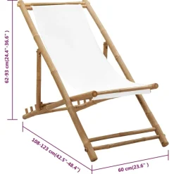 MAISON EXCLUSIVE - Chaise de terrasse bambou et toile