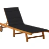 MAISON EXCLUSIVE - Chaise longue de jardin avec coussin bois d'acacia solide