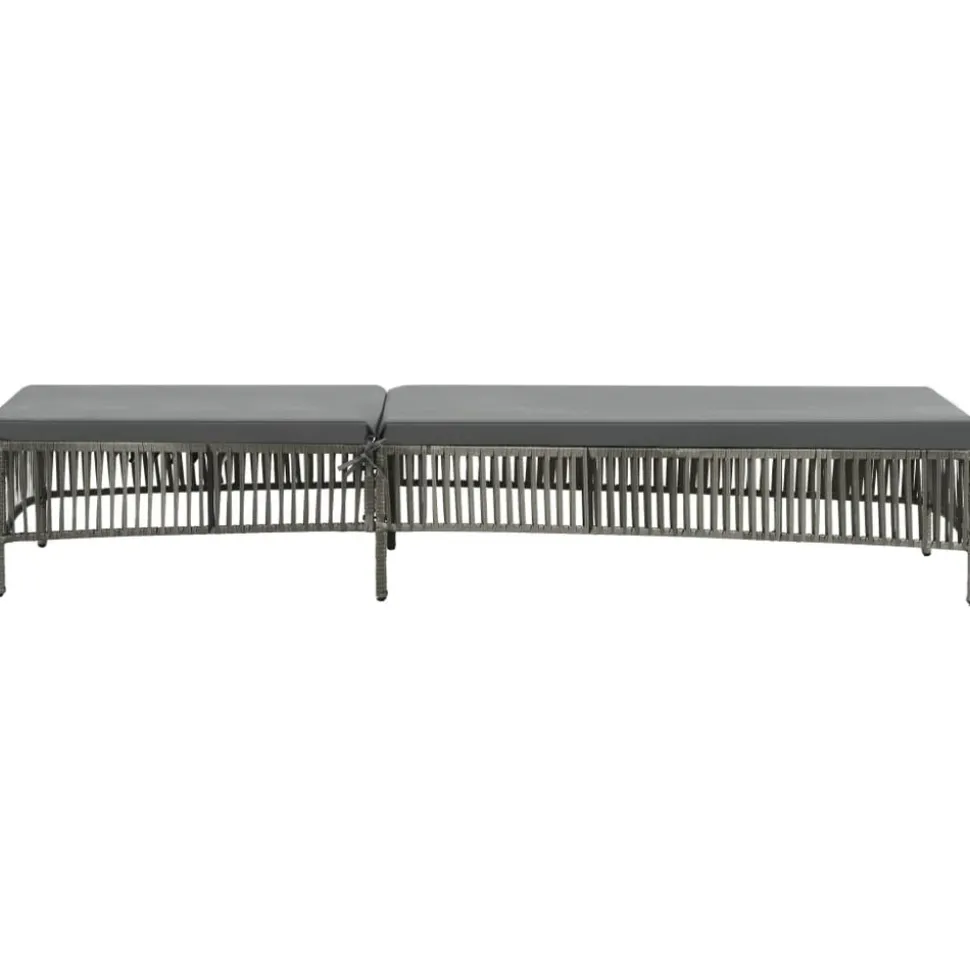 MAISON EXCLUSIVE - Chaise longue avec coussin résine tressée gris