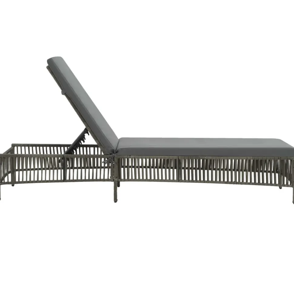 MAISON EXCLUSIVE - Chaise longue avec coussin résine tressée gris