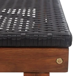MAISON EXCLUSIVE - Chaise longue résine tressée et bois d'acacia massif noir