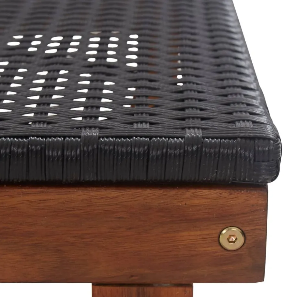 MAISON EXCLUSIVE - Chaise longue résine tressée et bois d'acacia massif noir