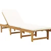 MAISON EXCLUSIVE - Chaise longue pliante avec coussin bois d'acacia solide